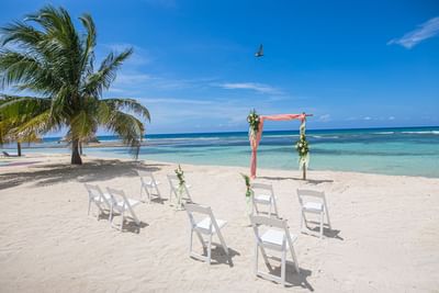 Wedding set up on the East beach near Holiday Inns Montego Bay