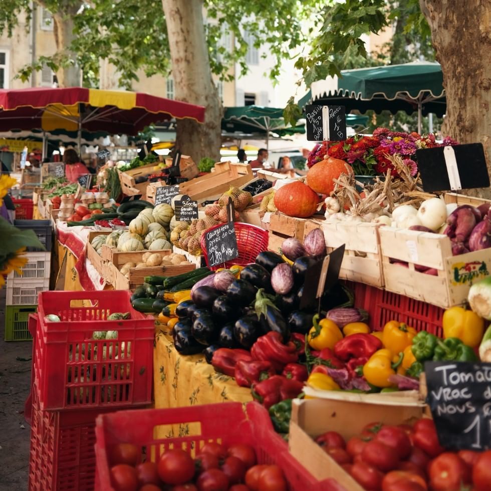 Goods in the San Benedetto market near Falkensteiner Hotels