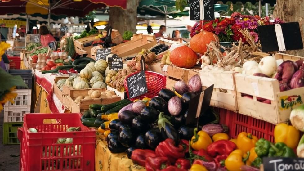 Goods in the San Benedetto market near Falkensteiner Hotels