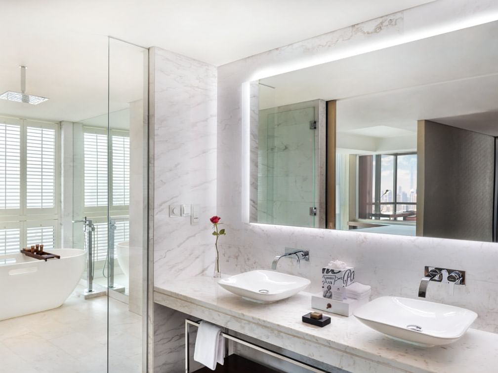 Bathroom vanity in Paramount Suite at Paramount Hotel Dubai