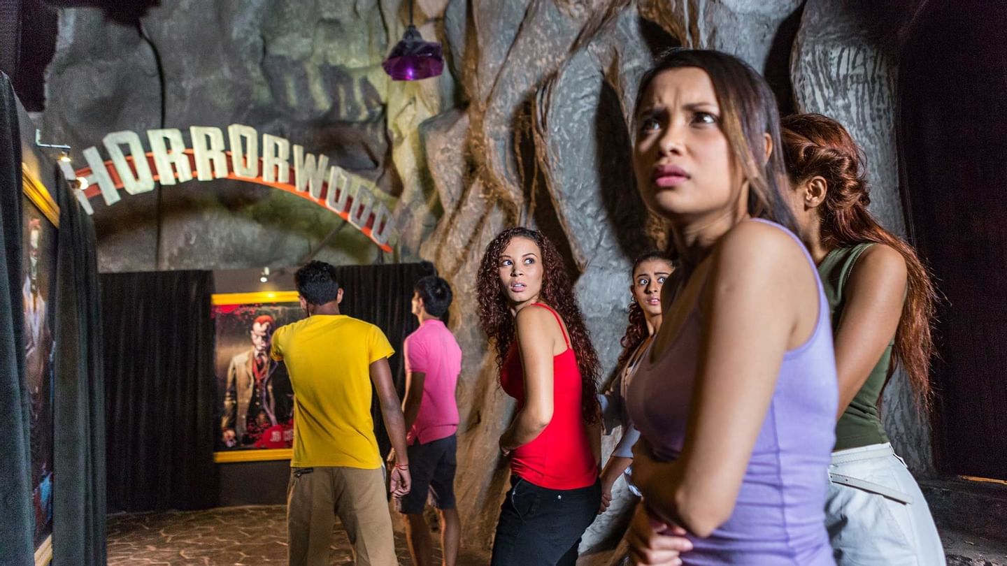 People entering the Scream Park near Sunway Resort