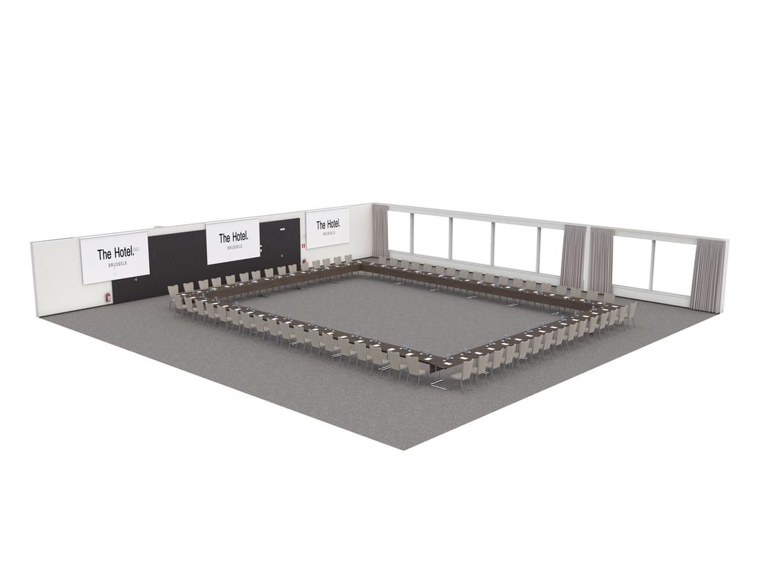 Plan en 3D de la salle du Grand Ballroom à l'Hôtel Brussels