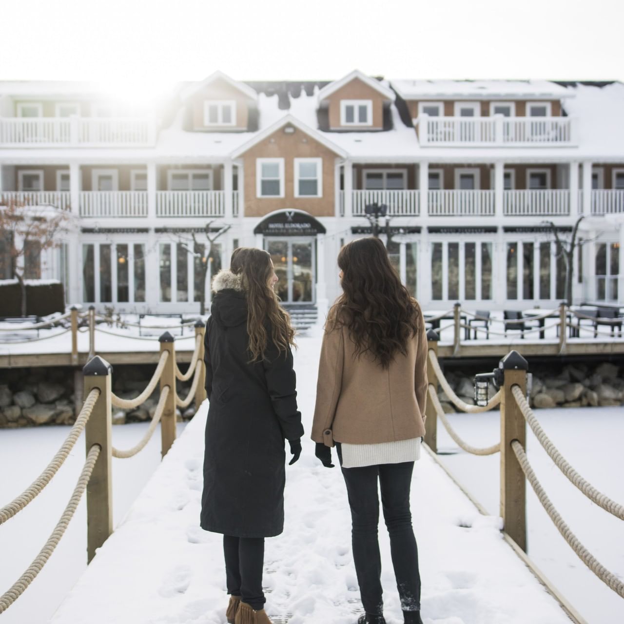 Two ladies at the docks, Manteo Resort Waterfront