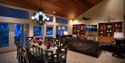 dining table in open living room
