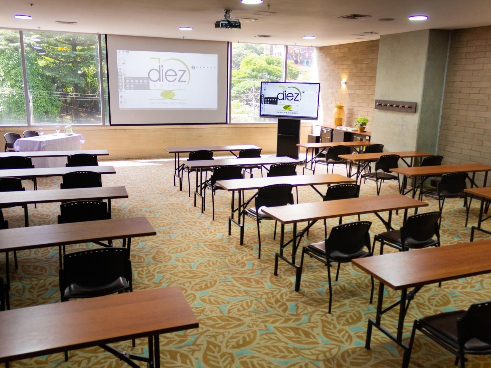Classroom set-up in Andino at Diez Hotel Categoría