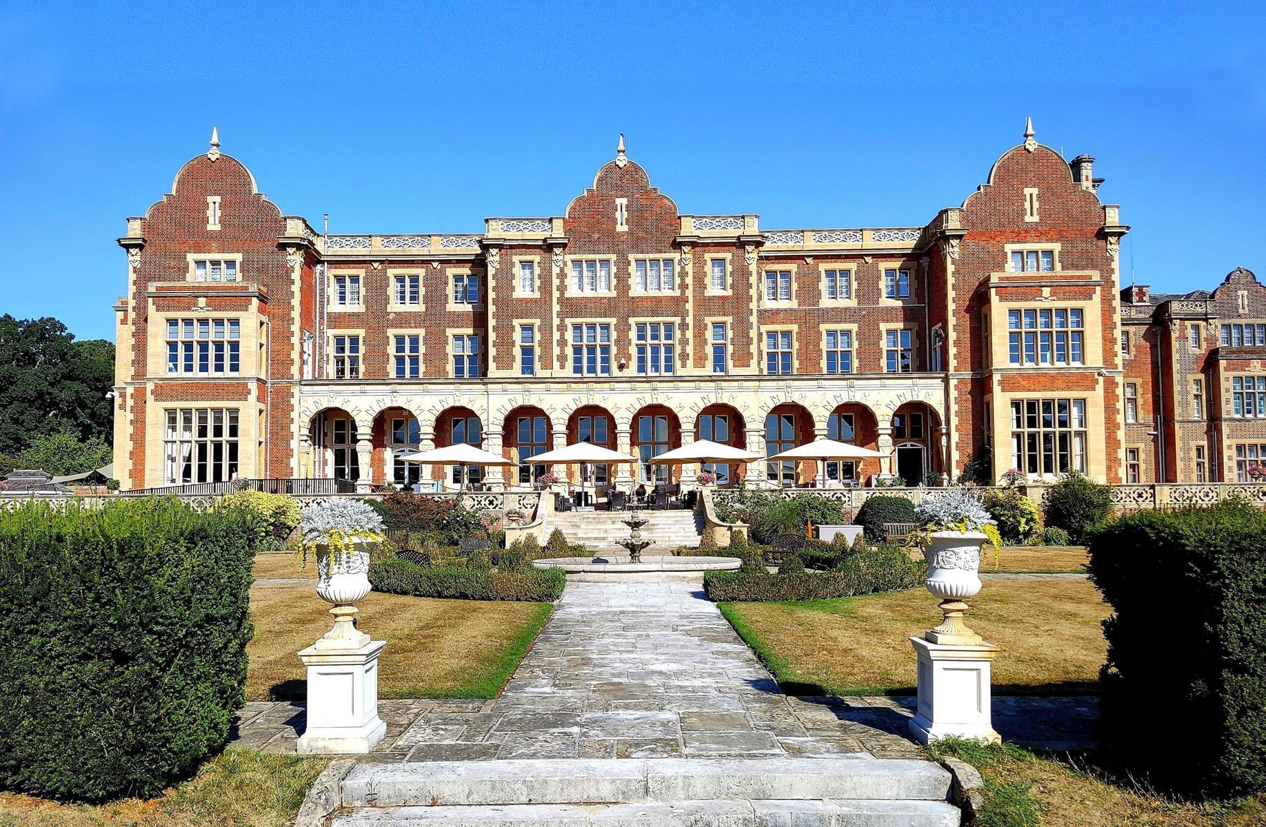 Exterior view of the entrance of Easthampstead Park Hotel