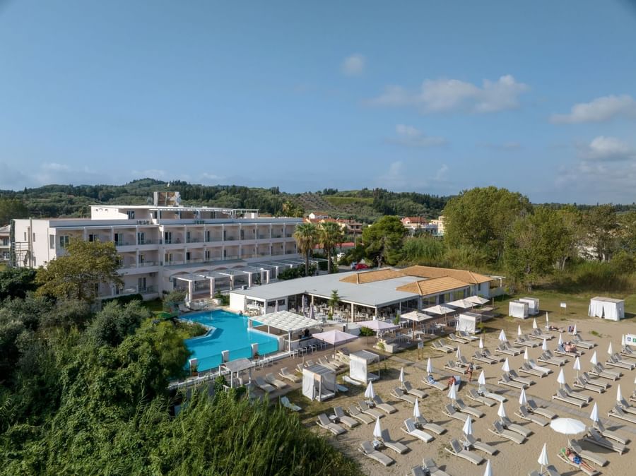 Aerial view with beach