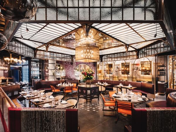 Luxury dining area in a Mott 32 at Paradox Hotel Vancouver