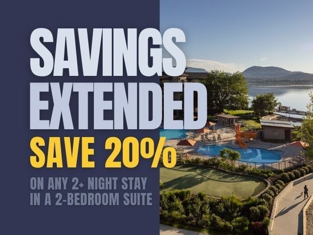 Cyber Week extended sale offer for 20% off any 2+ night stay in a 2-bedroom suite.