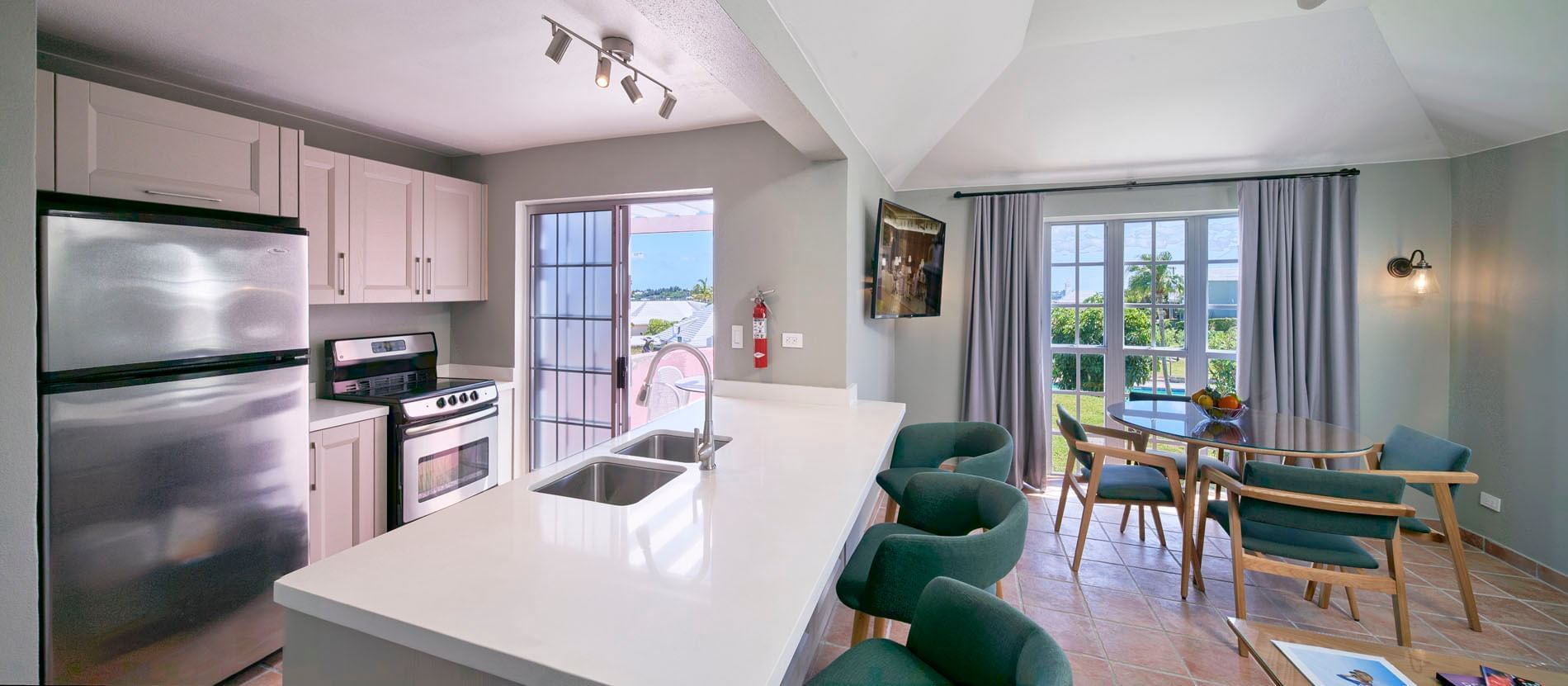Poolside Bermuda Cottage Kitchen at St George's Club Bermuda