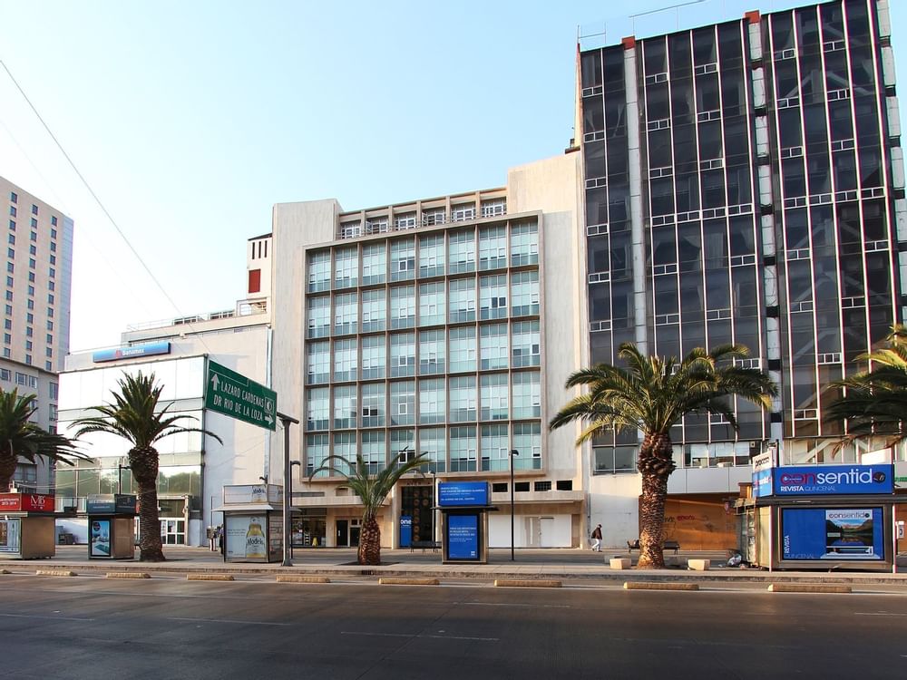 View of One Ciudad de México Alameda from the street across