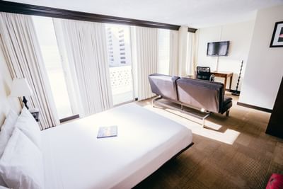 Large bed in Deluxe Queen With Sofa Bed at Stay Hotel Waikiki