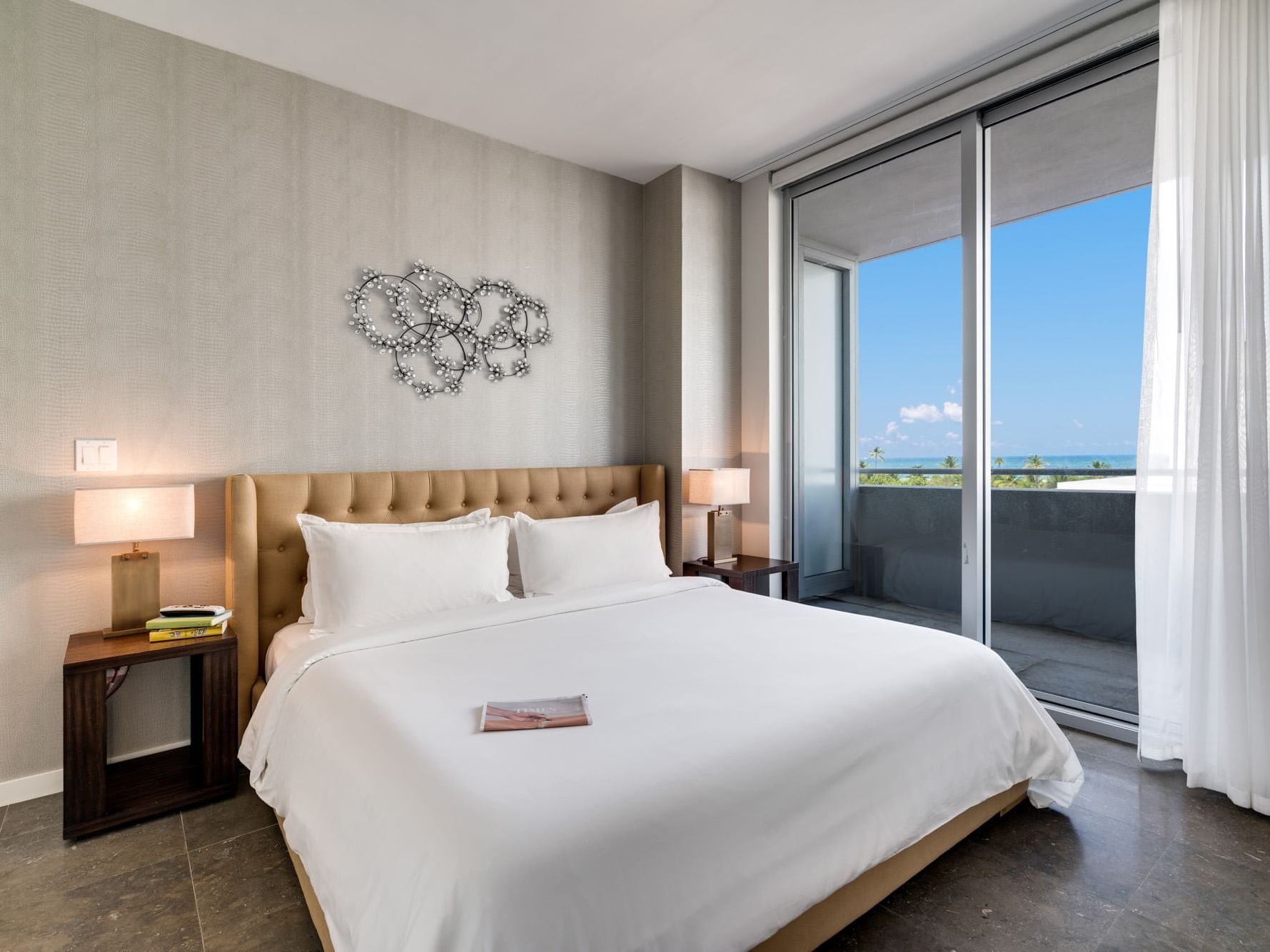 Bedroom of Ocean view Suite with Balcony at Boulan South Beach