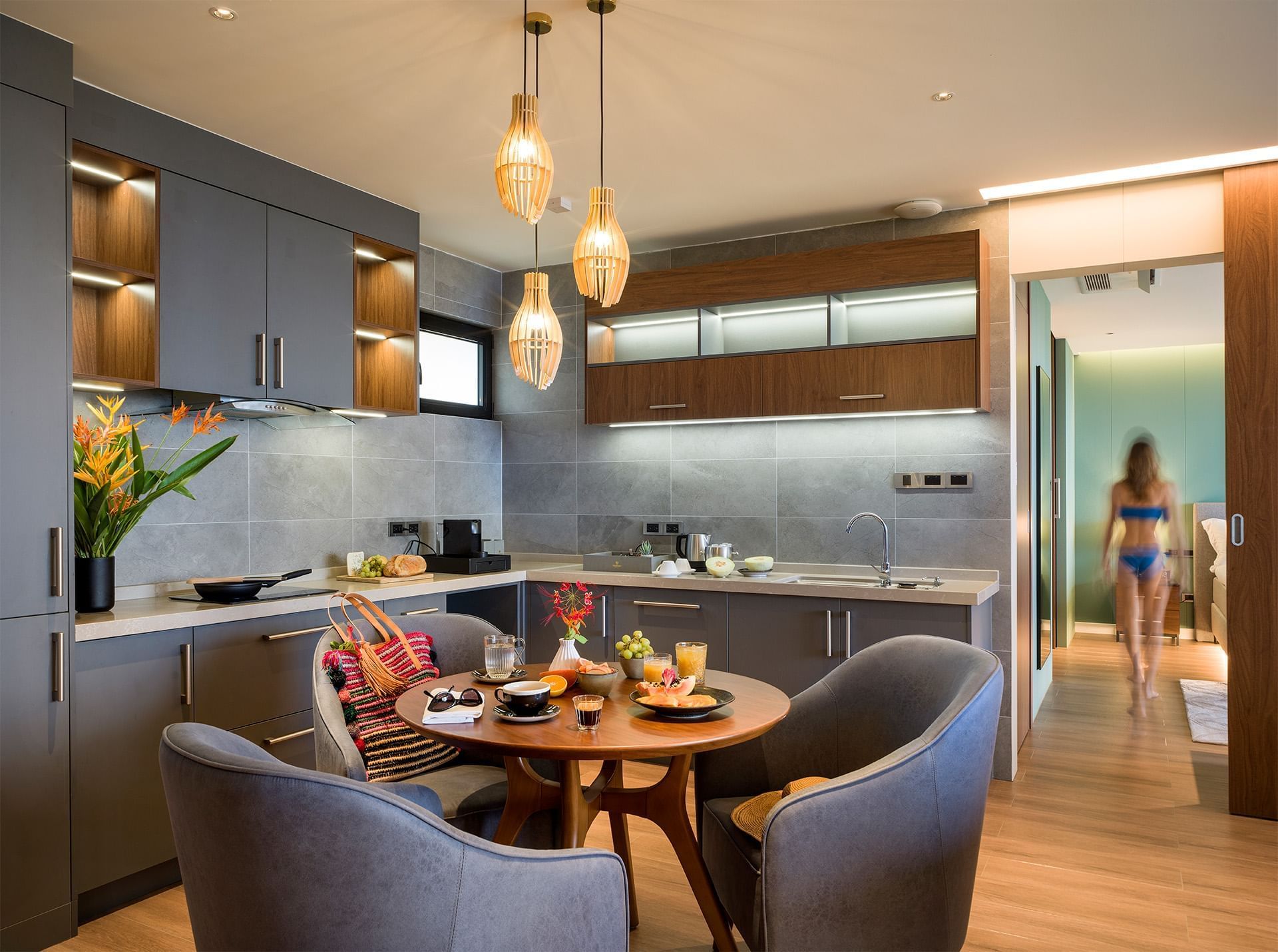 Room with kitchen