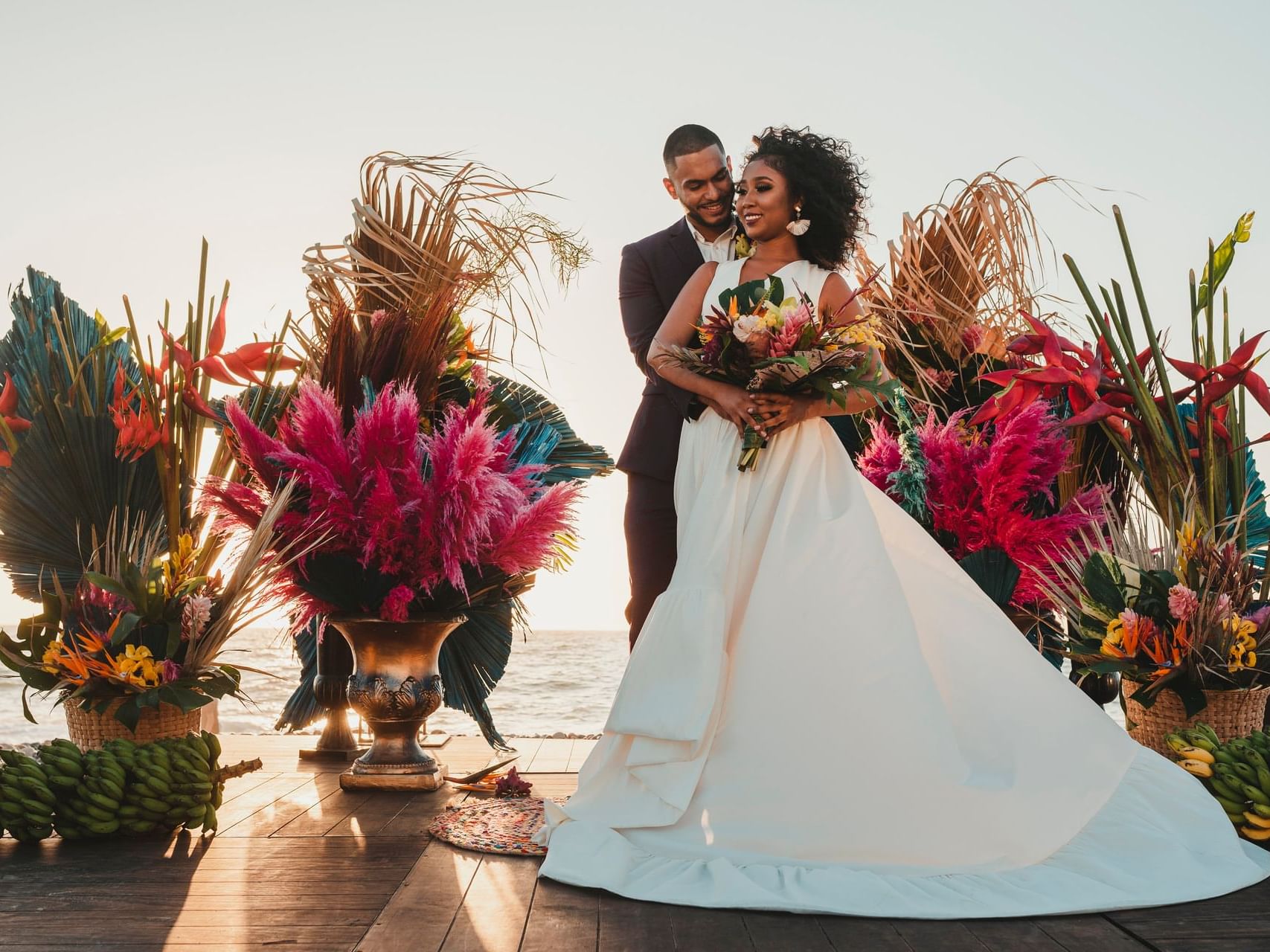 Scenic tropical wedding setting on the beach near Buenaventura Grand Hotel and Spa