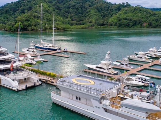 Vessel boat at the main dock near Marina Bahia Golfito