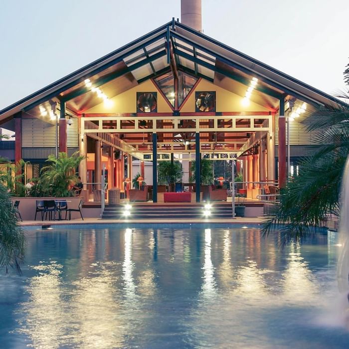 View of the outdoor pool area at Darwin Airport Hotels