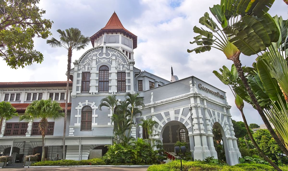 Low angle shot of the Goodwood Park Hotel's exterior
