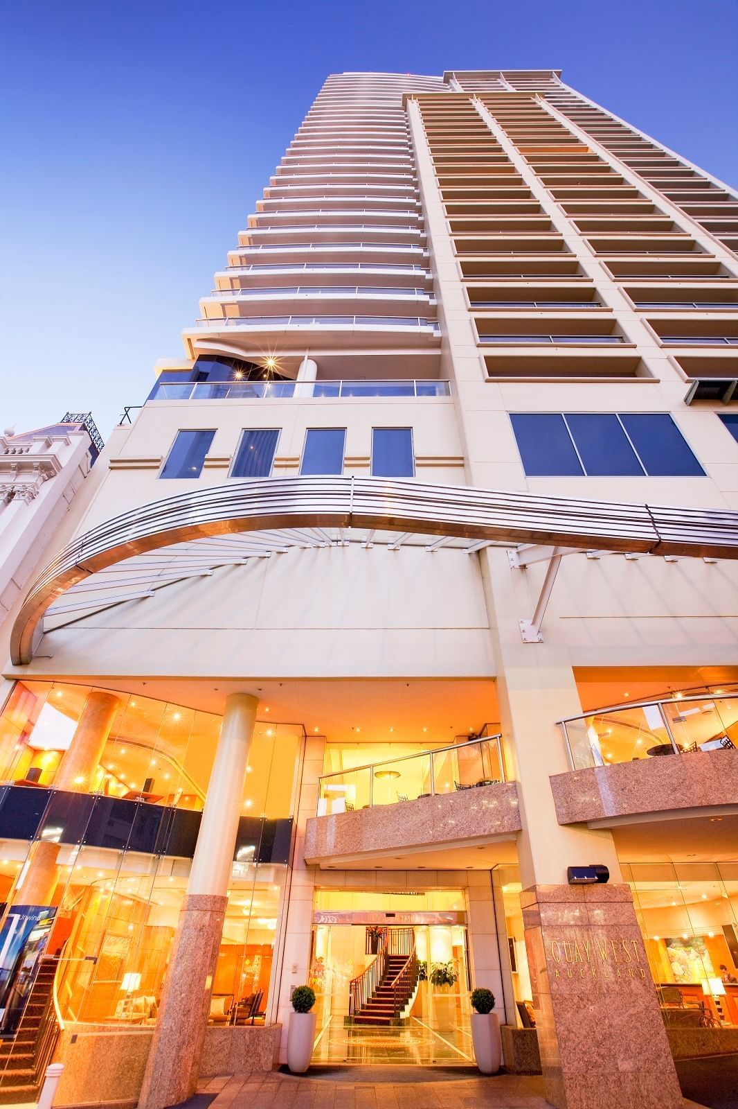 Low angle view of The Sebel Quay West Suites Auckland