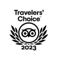 Logo of Travelers Choice 2023 used at Nesuto Stadium Hotel and Apartments