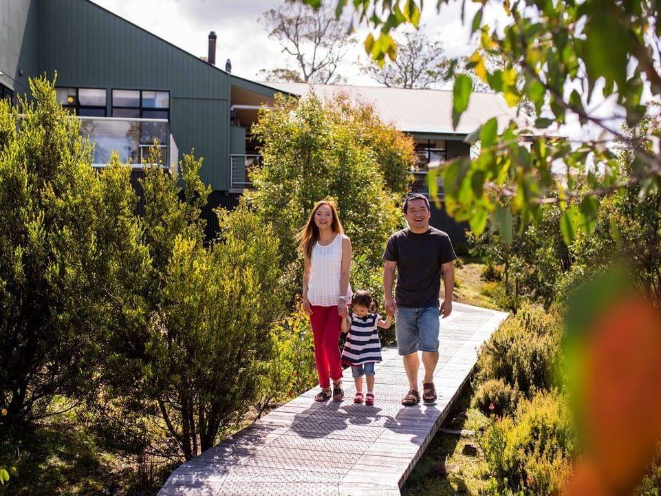 Family having a walk at Natural Splendour near Cradle Mountain