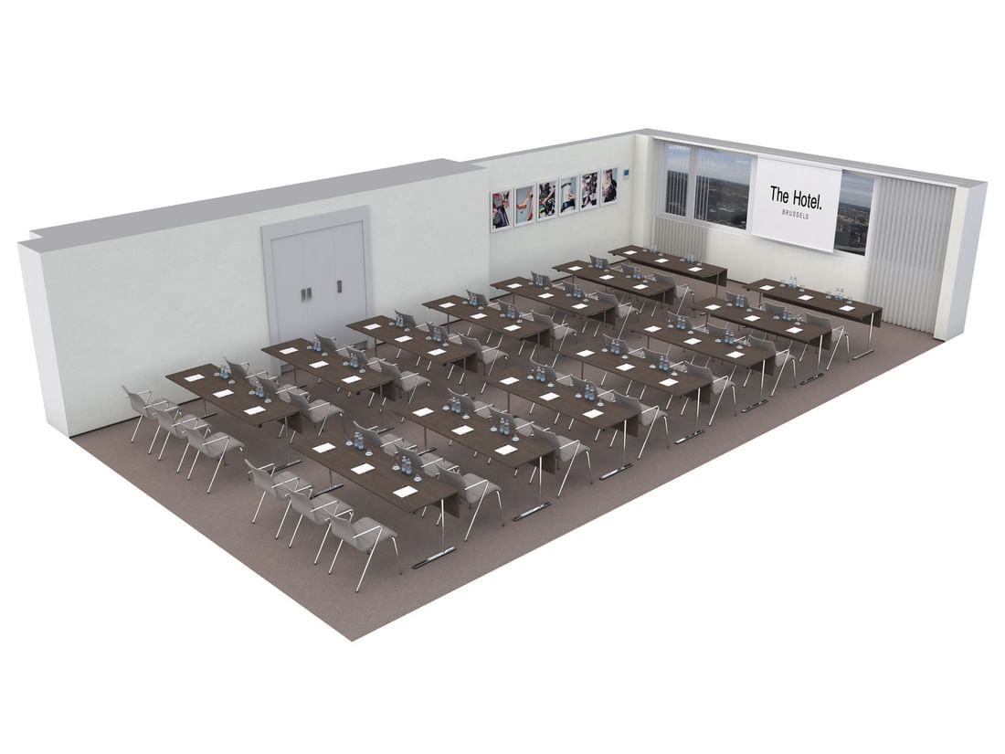 3D plan of Meet 26 Three meeting room at The Hotel Brussels