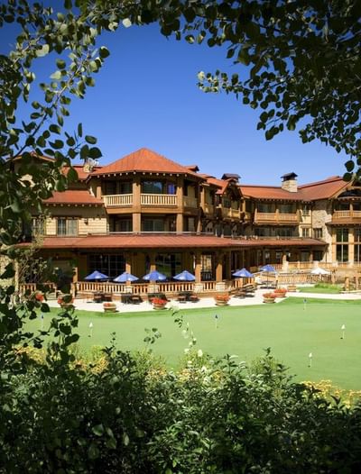 Exterior view of Hotel Park City Autograph Collection featuring overlooking a golf course with seating area