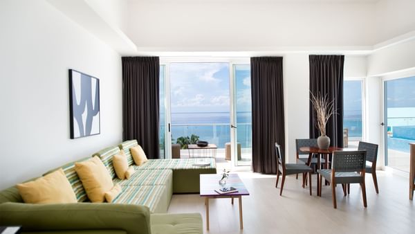 Interior of living area of Presidential Suite at Fiesta Americana Cozumel All Inclusive