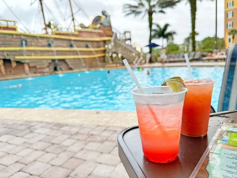 Cocktails at poolside bar at lake buena vista resort