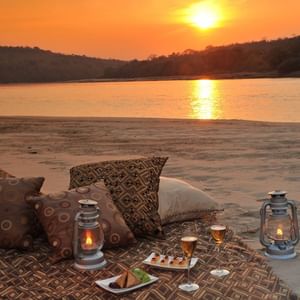 A sandbank picnic setup at Zanzibar Serena Hotel