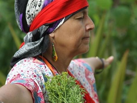 Lady engaged in Temazcal ceremony at Marea Beachfront Villas