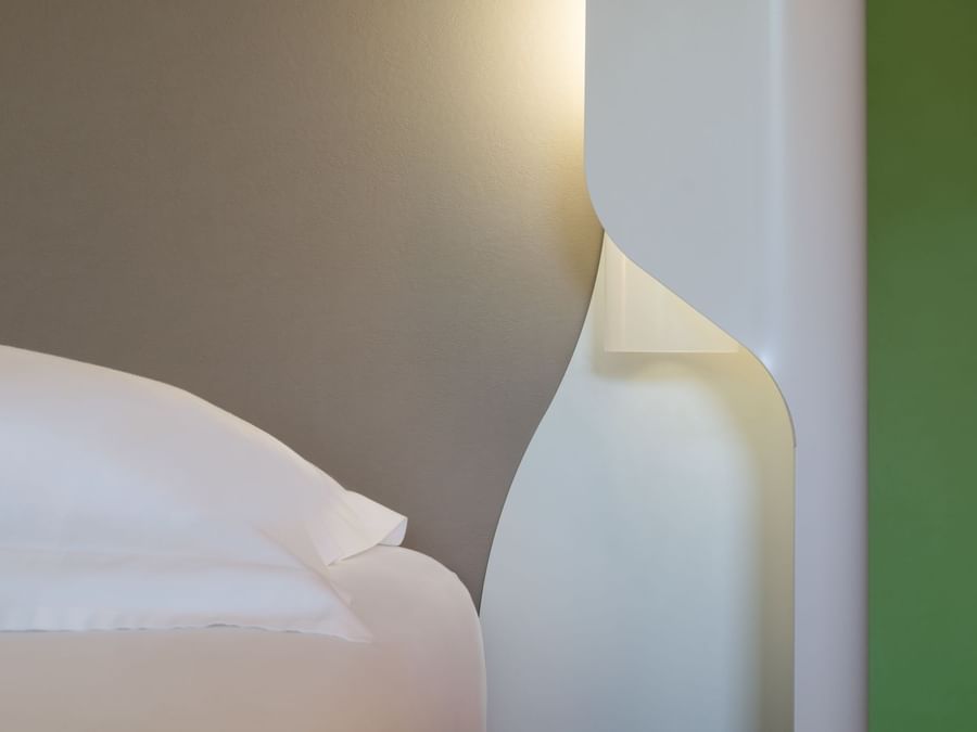Closeup of a Bedroom with pillows at Hotel Foix