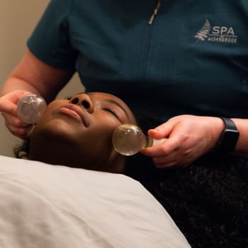 Lady having a face massage in The Spa at Alderbrook Resort & Spa