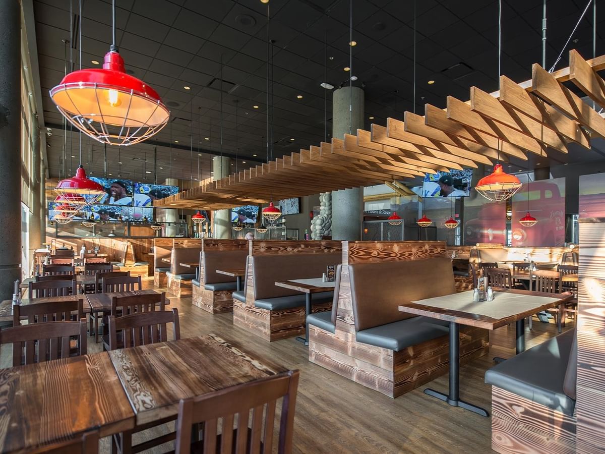 Interior dining area of Montana's BBQ & Bar restaurant.