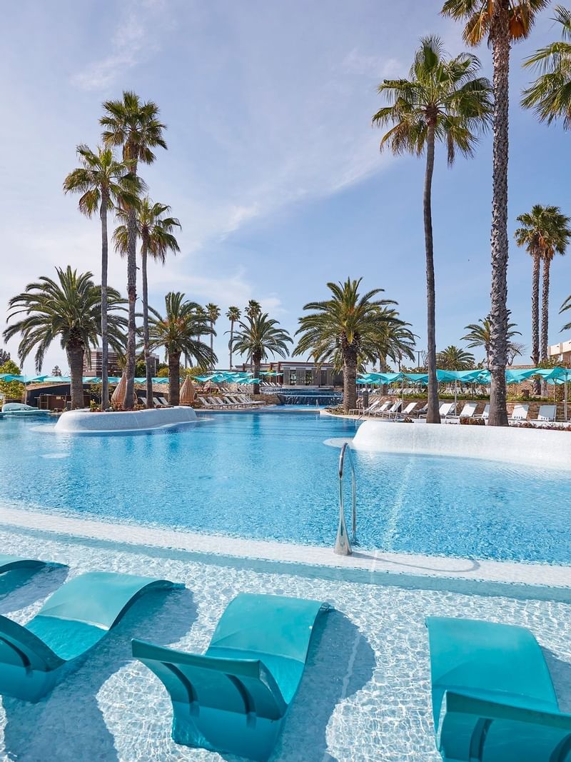 Landscape view of the pool complex at Crown Hotel Perth