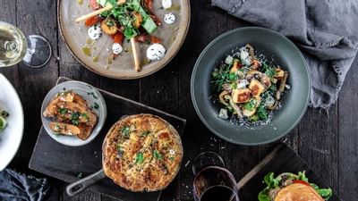 Dishes served dining at Urban Pantry Manuka at Knightsbridge