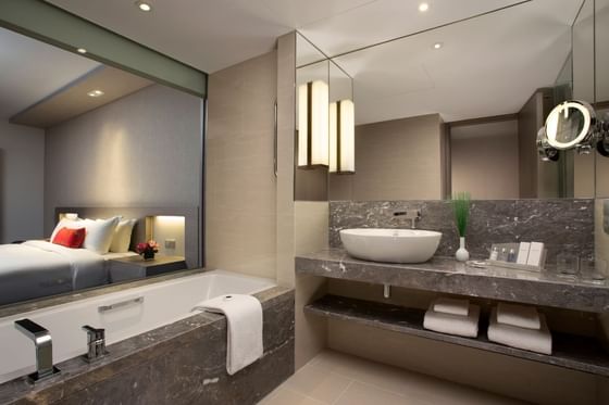 Interior of bathroom in Executive Room, Carlton Hotel Singapore