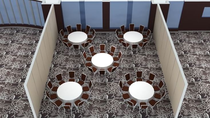 Banquet tables in Australian room 3 at Novotel Melbourne