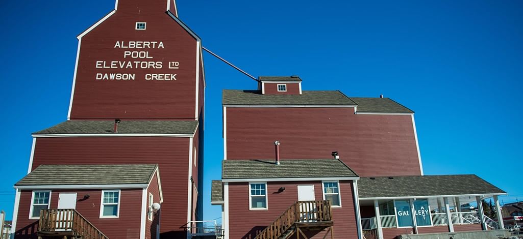 restored prairie grain elevator in Dawson Creek BC