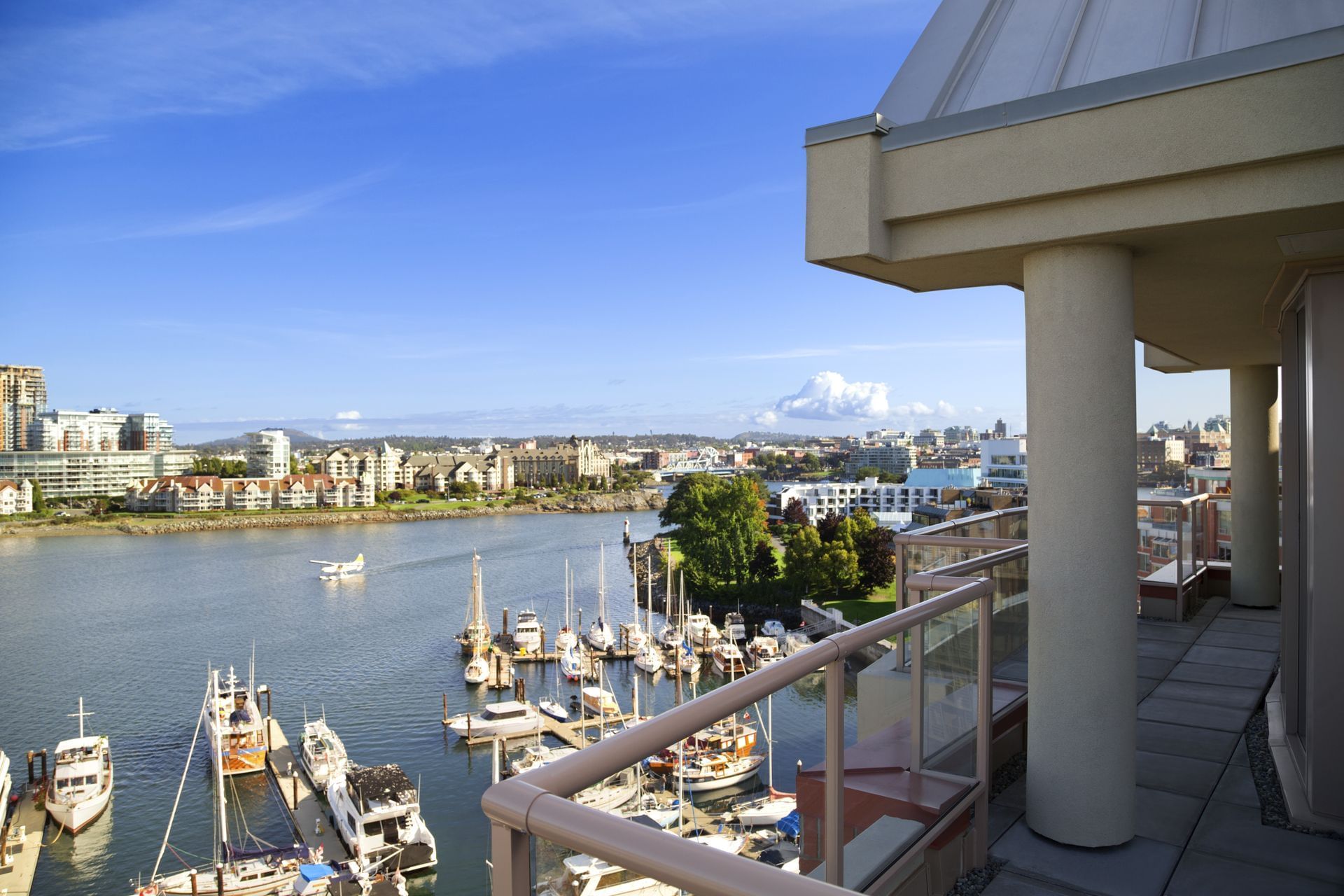 View of marina from balcony