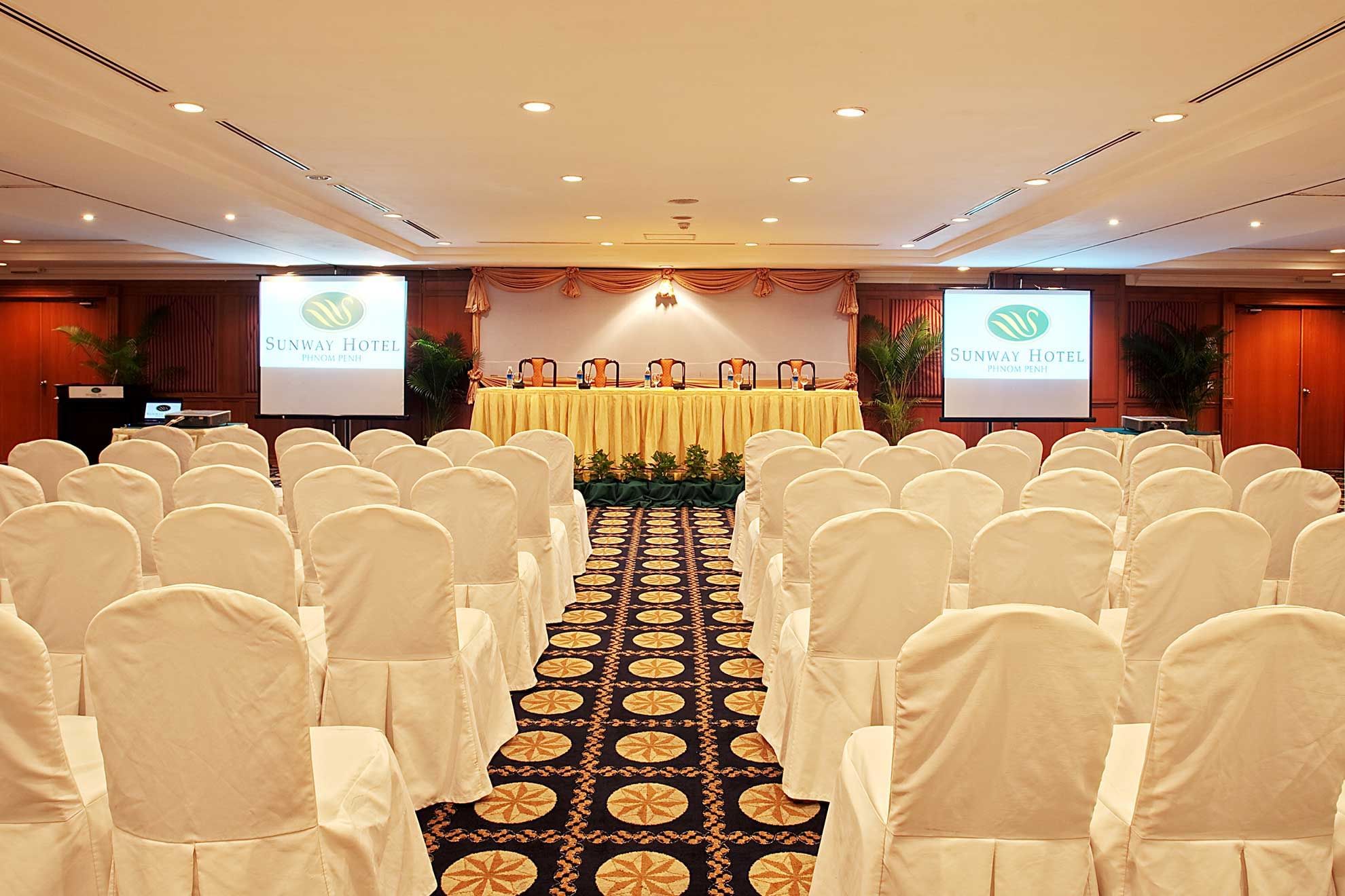 Chairs arranged for an event in a Hall at Sunway Hotel Phnom Penh