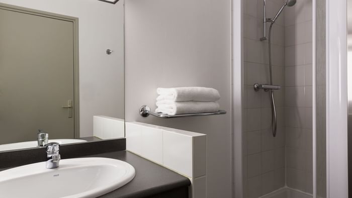 Bathroom vanity in bedrooms at Hotel Alize