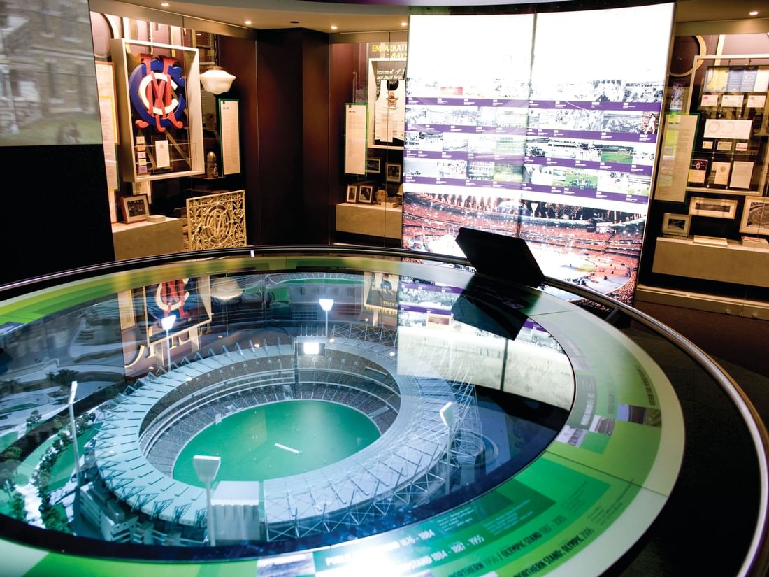 Stadium model in Australian Sports Museum near Quay West Suites Melbourne