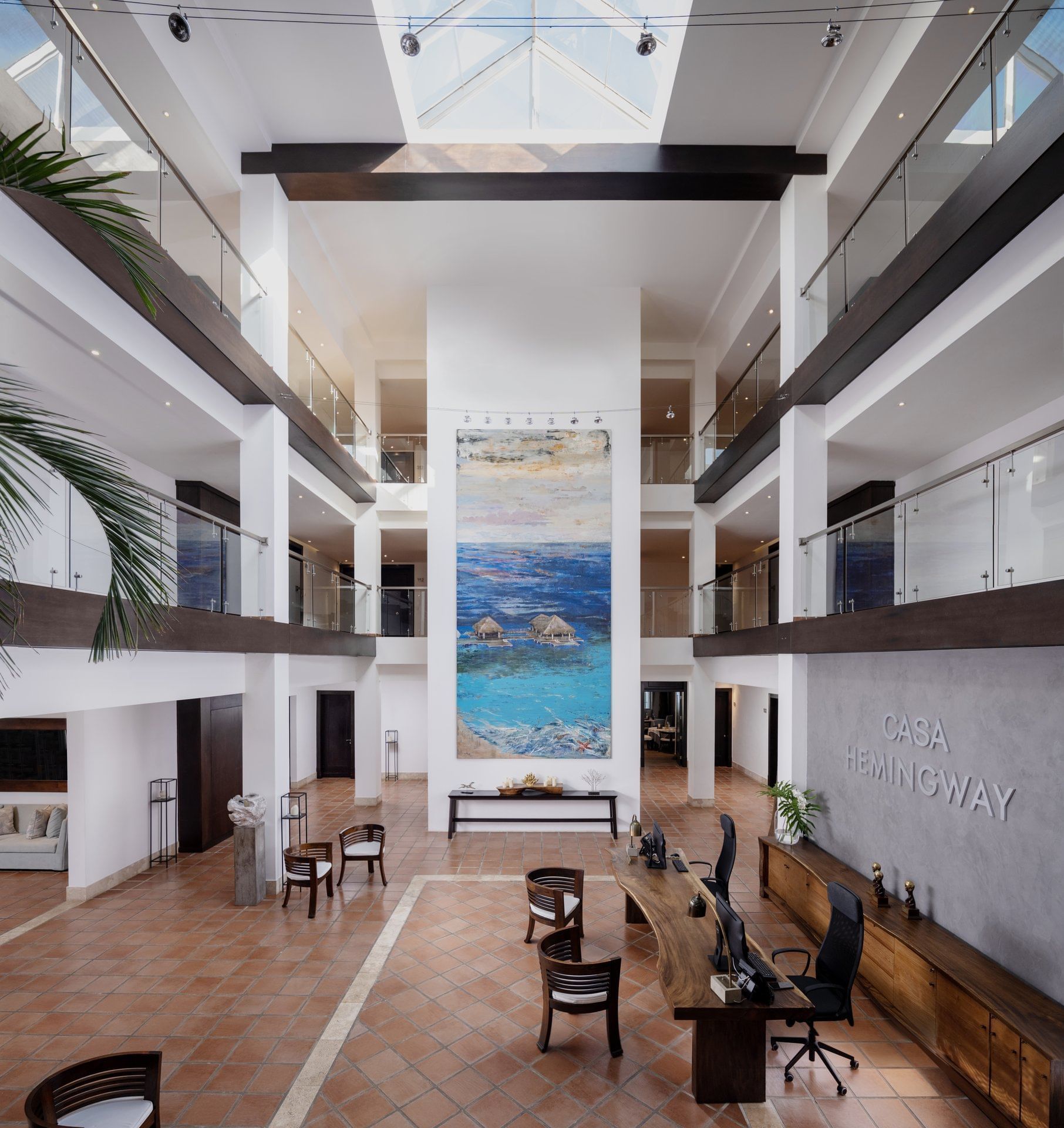 Front desk in the lobby area at Club Hemingway