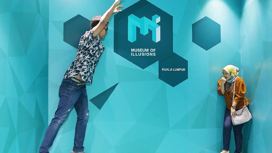 Guests enjoying themselves at the Museum of Illusions Kuala Lumpur near Sunway Velocity Hotel