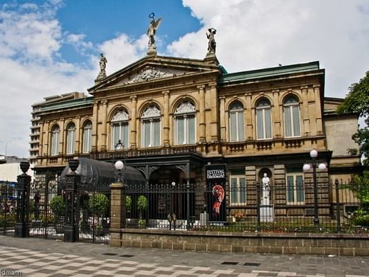 Exterior view of National Theater of Costa Rica near D Sabana Hotel, 5 star Hotels in San Jose Costa Rica