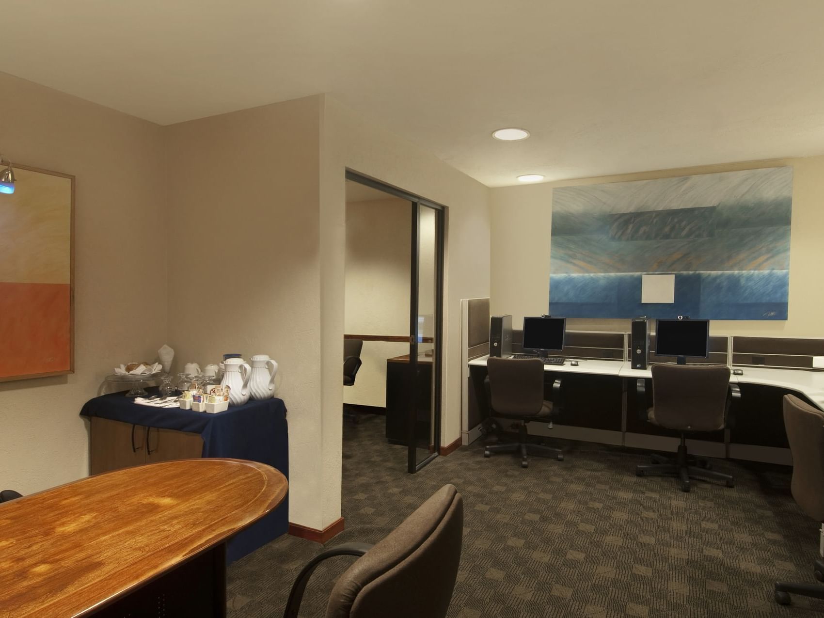 Interior of the Business Center at Fiesta Inn Hotels