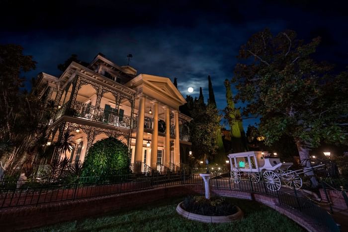 Exterior view of the Haunted Mansion near Anaheim Portofino Inn & Suites