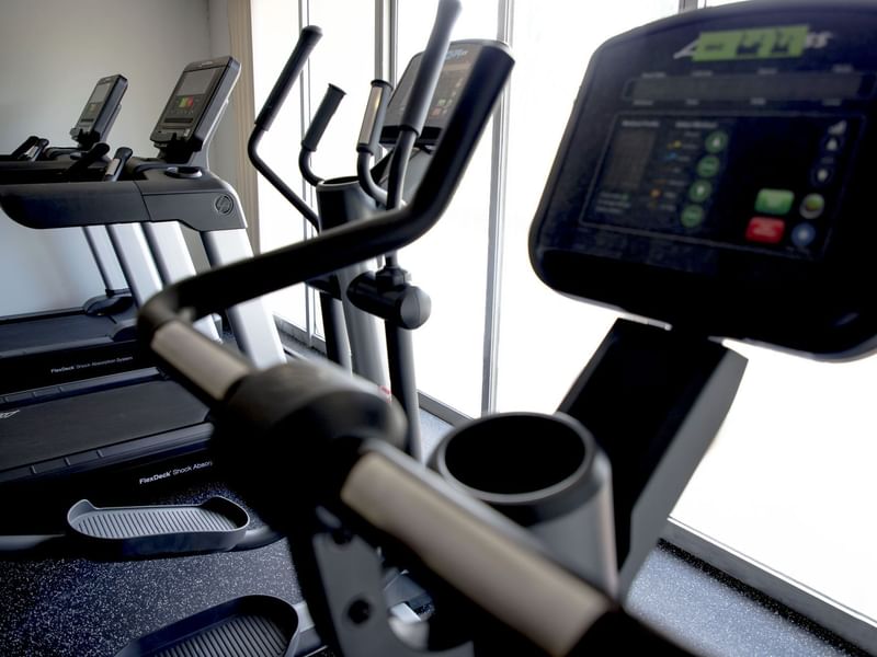 Exercise machines in the fitness center at Gamma Hotels