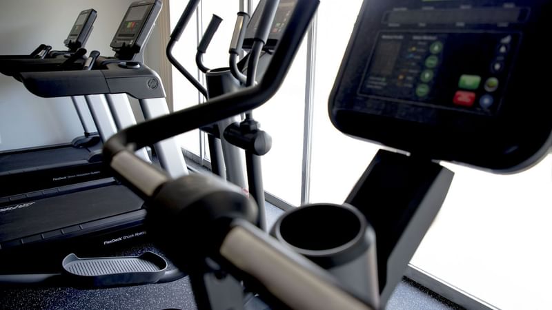 Close-up of the treadmill in the Gym at Gamma Tampico